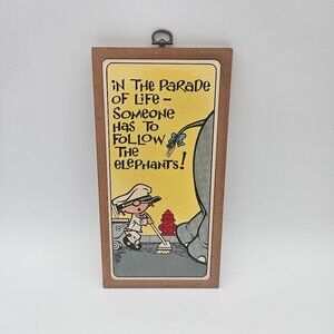 Vintage 1970's Novelty Humorous Poop Bathroom Humor Risque Elephant Wall Plaque